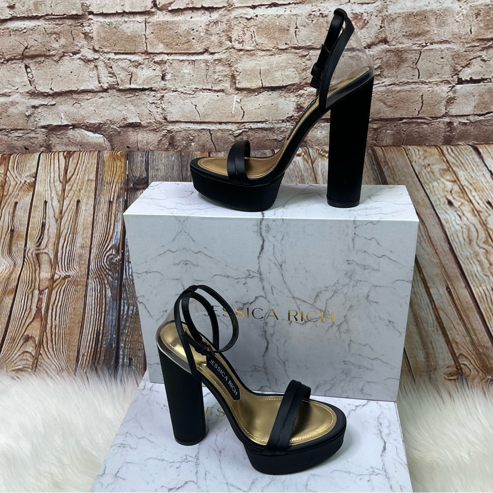 New Jessica Rick Platform Block Heel Sandals